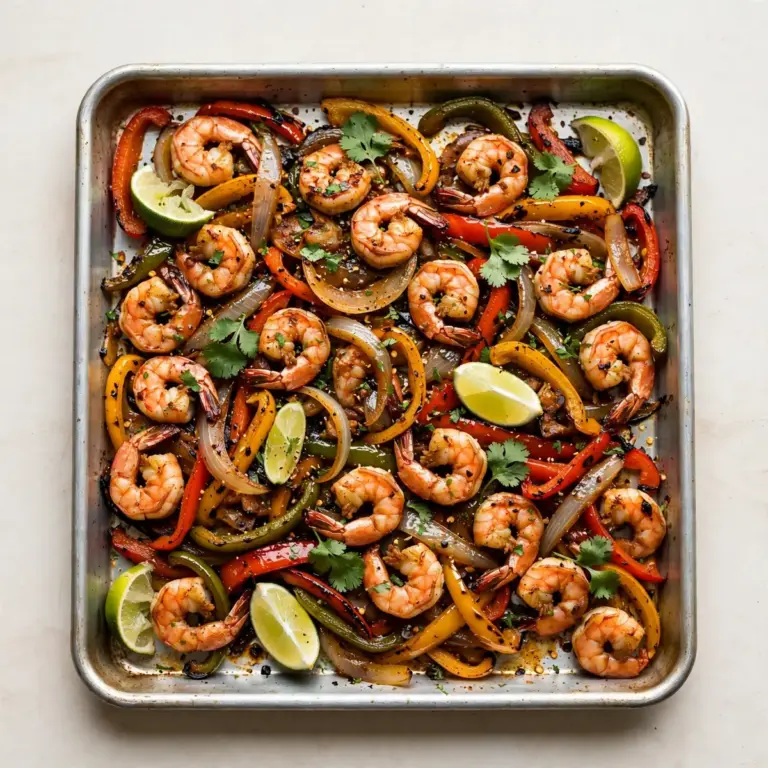 20-Min Sheet Pan Chili Lime Shrimp Fajitas