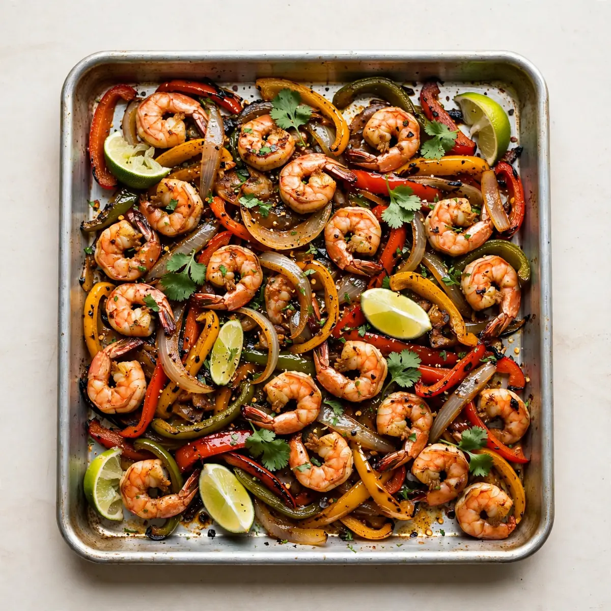 20-Min Sheet Pan Chili Lime Shrimp Fajitas