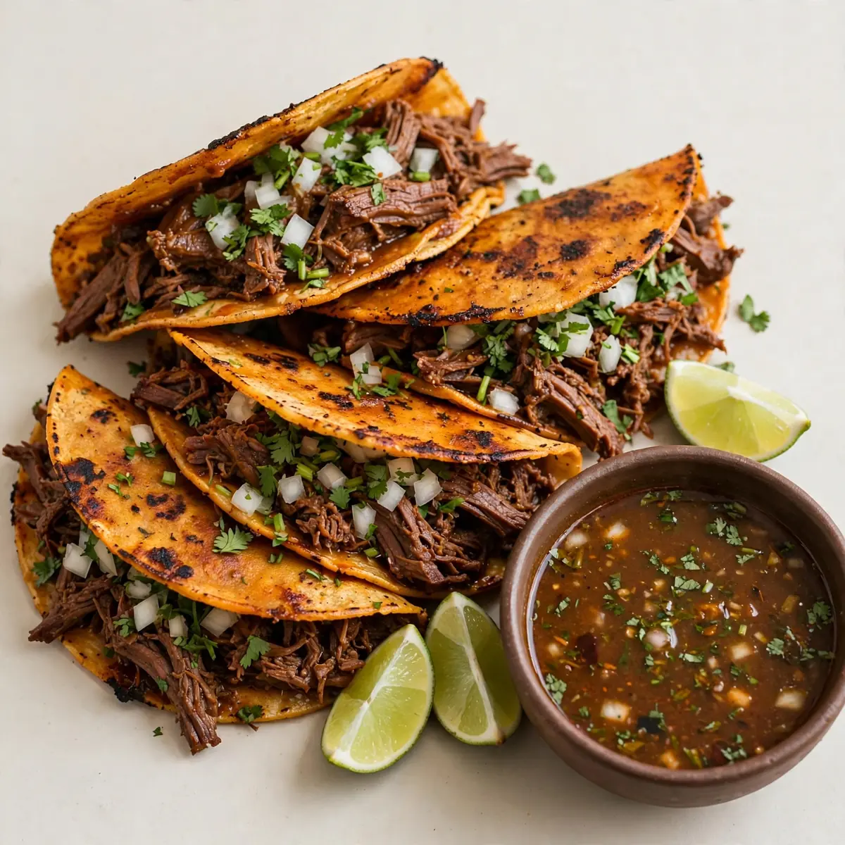 Beef Birria Tacos With Consommé
