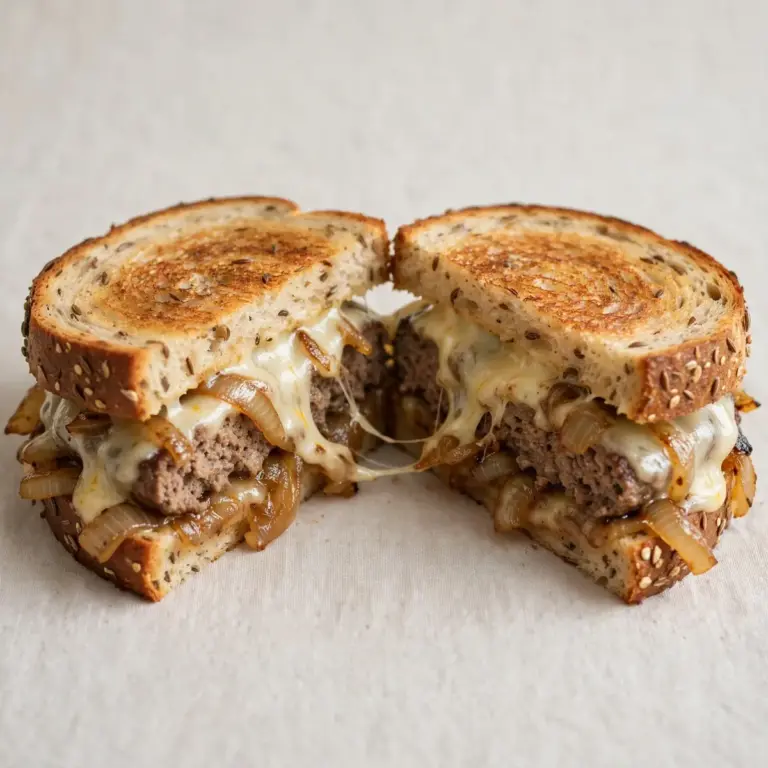 Classic Patty Melt On Rye Bread