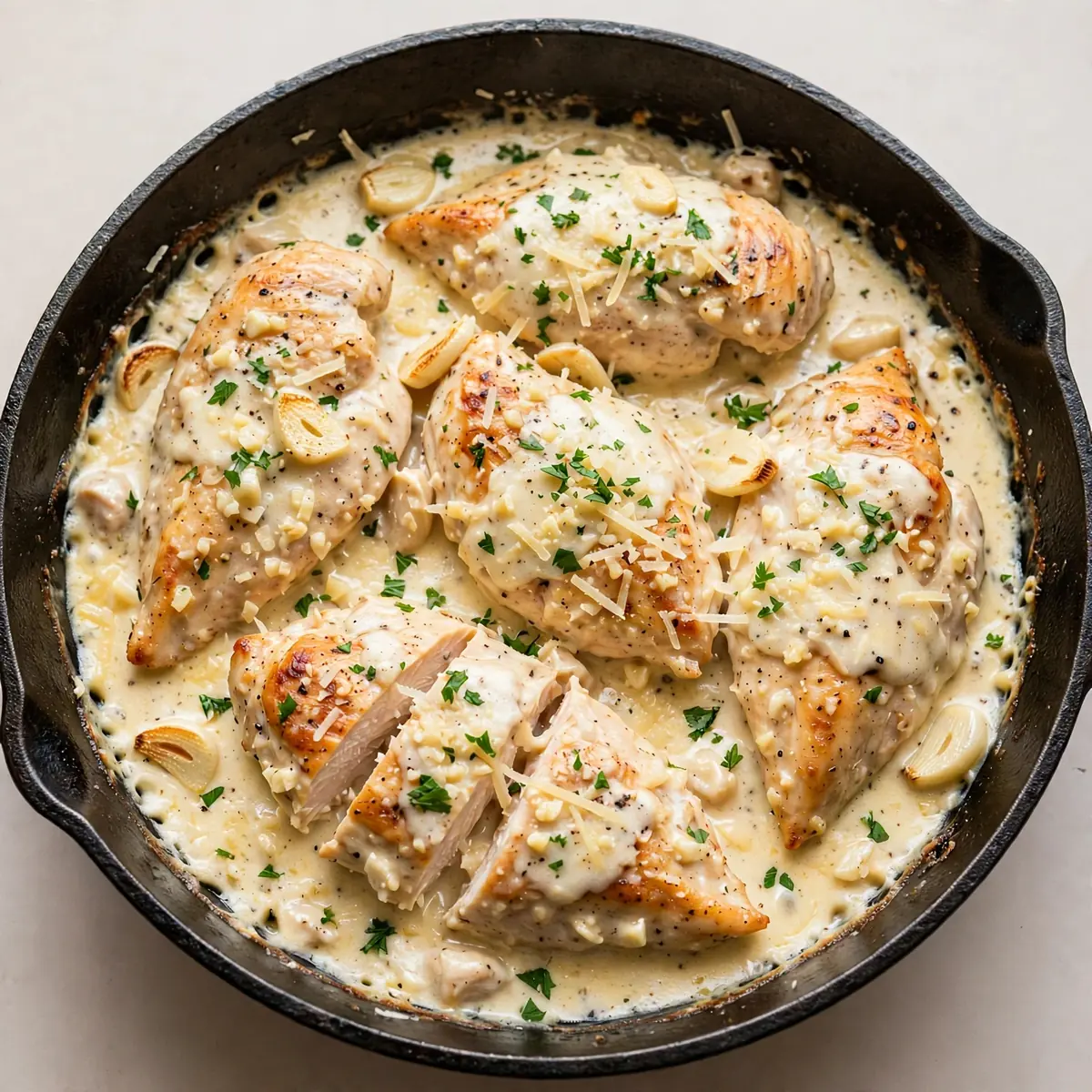 Creamy Garlic Parmesan Chicken Skillet