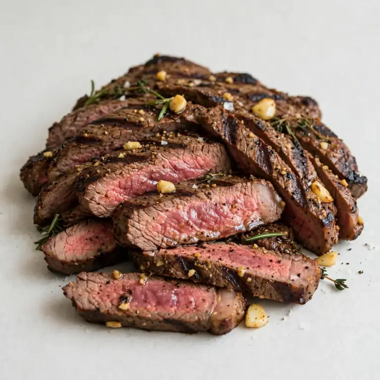 Grilled Flank Steak With Garlic Marinade