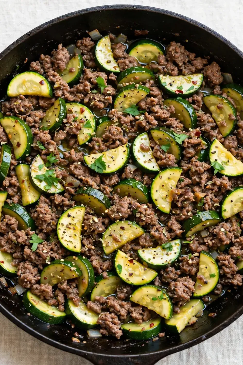 Ground Beef and Zucchini Skillet (Low-Carb)