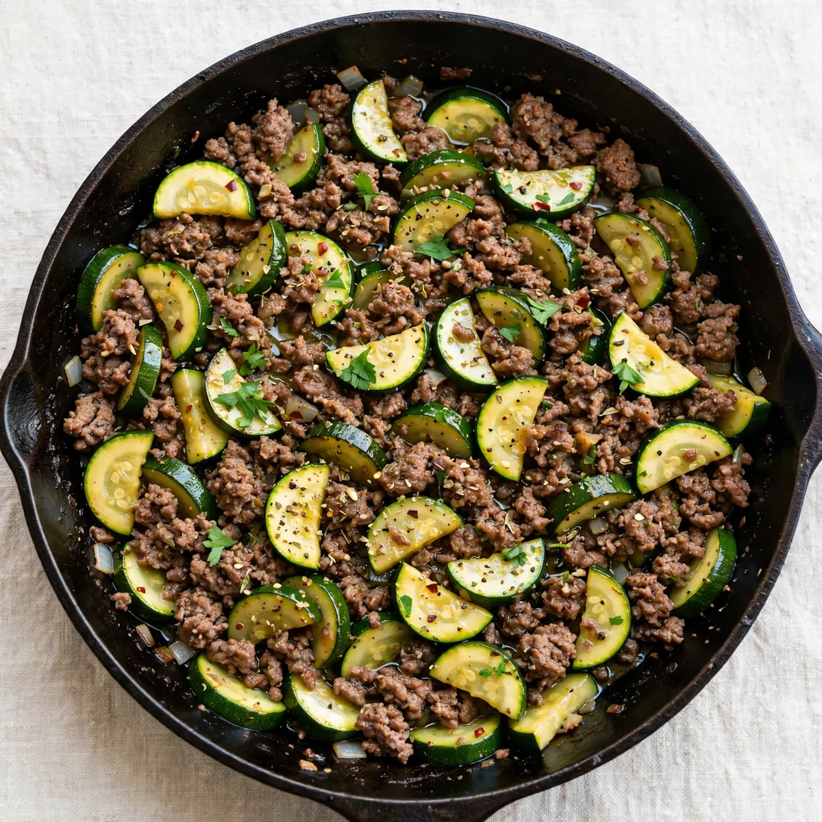 Ground Beef And Zucchini Skillet (Low-Carb)
