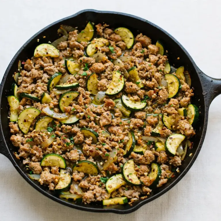 Ground Turkey And Zucchini Skillet