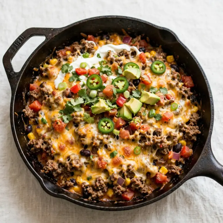 One-Pan Cheesy Beef Taco Skillet