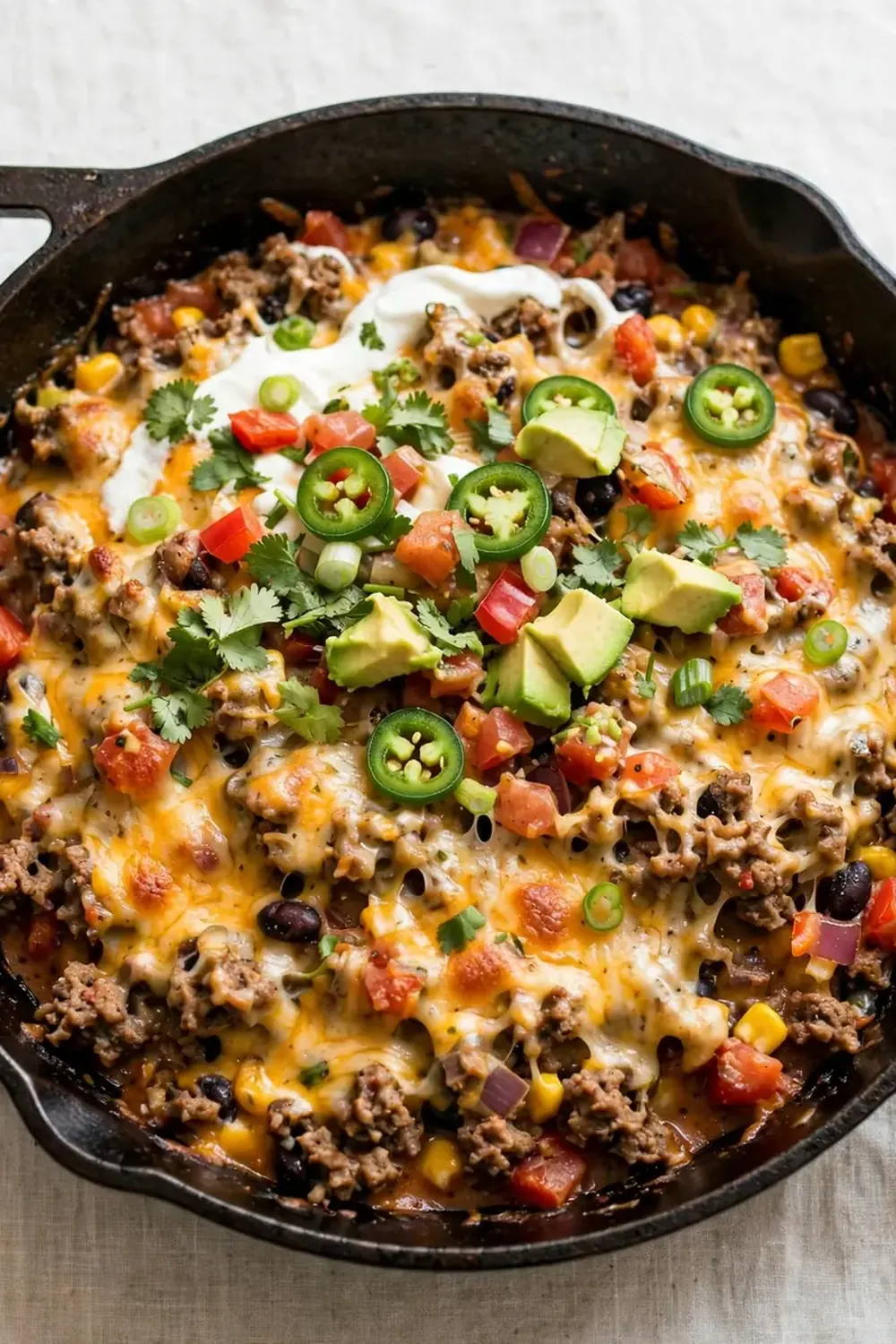 One-Pan Cheesy Beef Taco Skillet