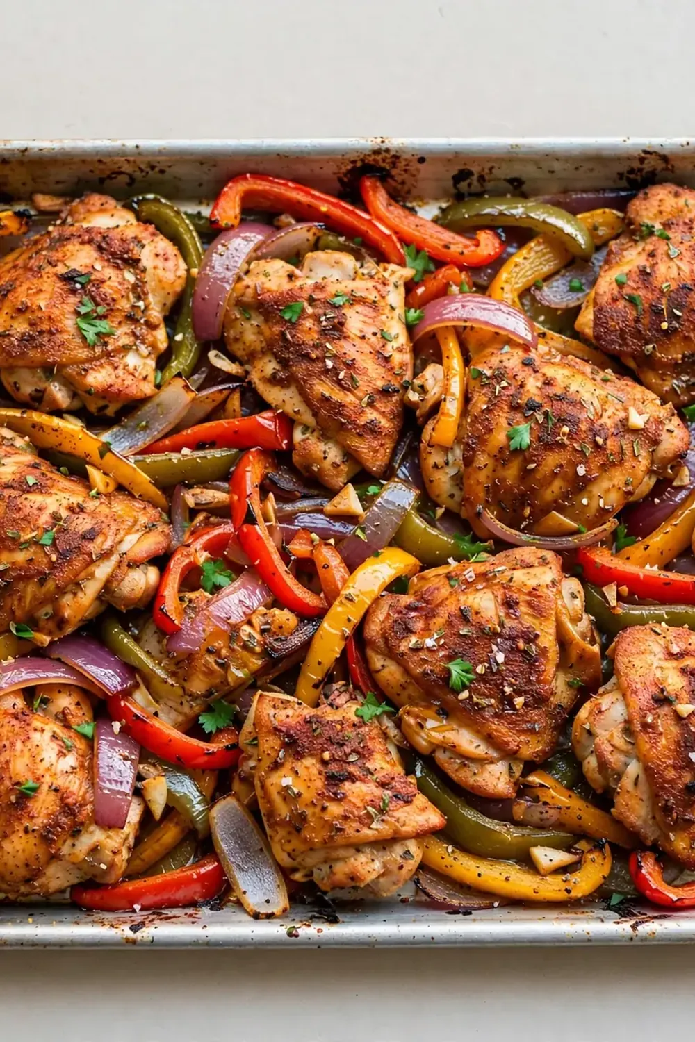 Sheet Pan Cajun Chicken and Bell Peppers