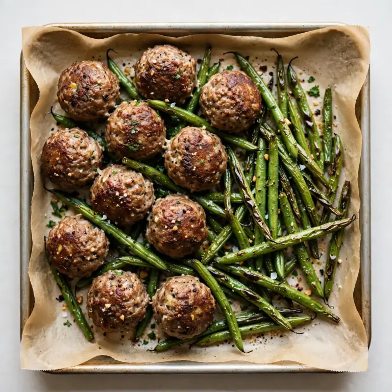 Sheet Pan Meatballs and Green Beans: Quick 30-Min Dinner