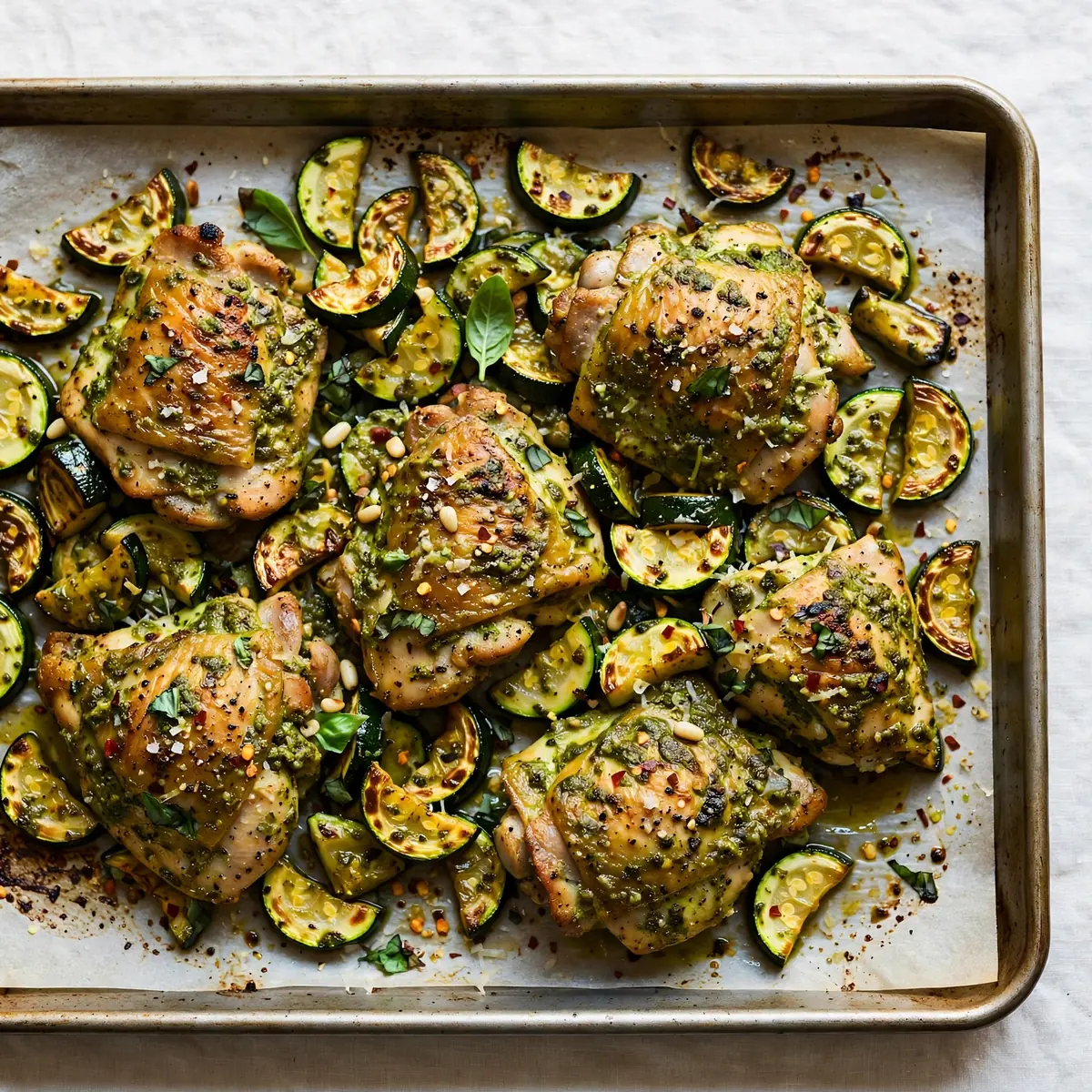Sheet Pan Pesto Chicken and Zucchini for Busy Weeknights