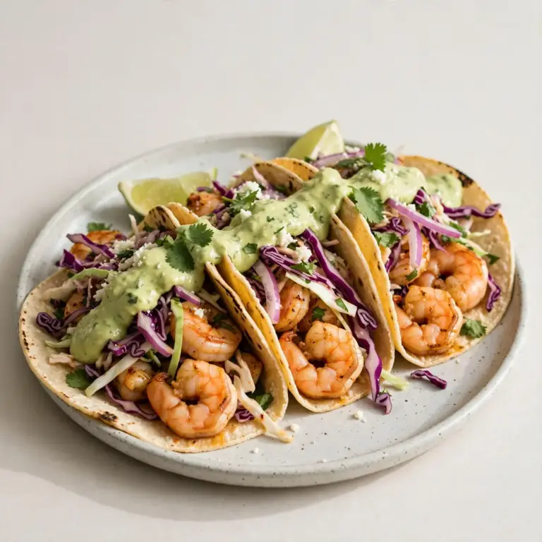 Shrimp Tacos With Avocado Cream