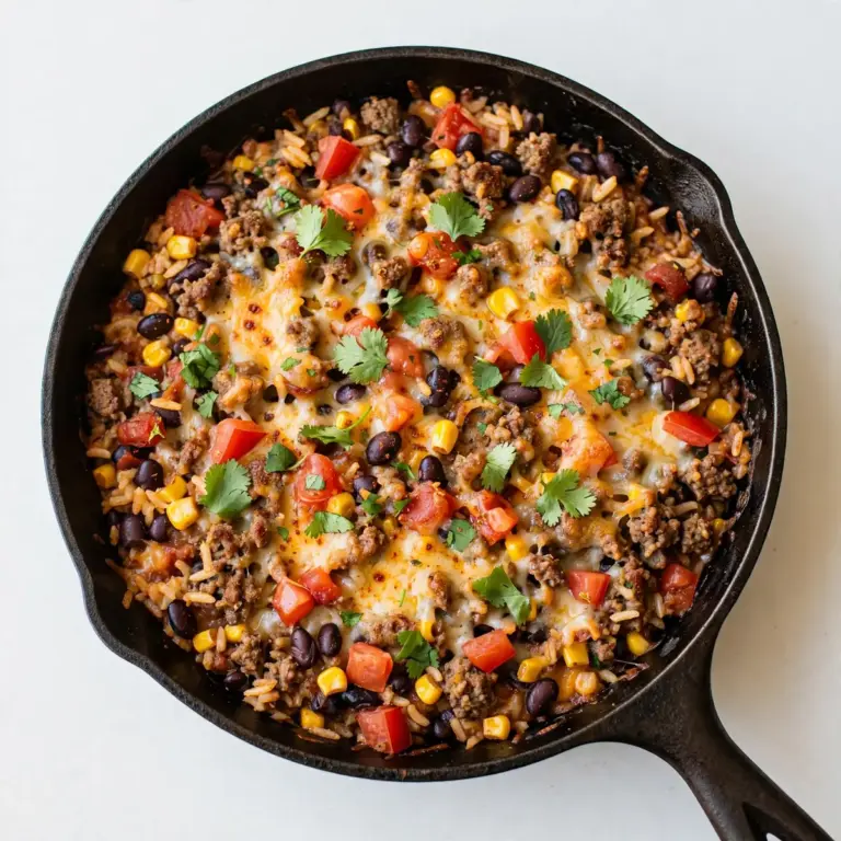 Tex-Mex Ground Beef And Rice Skillet